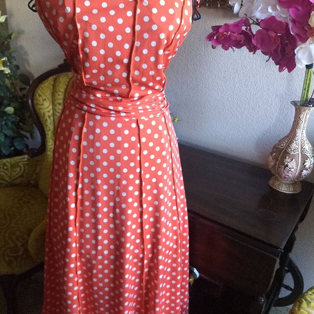 Orange Polka Dots Dress